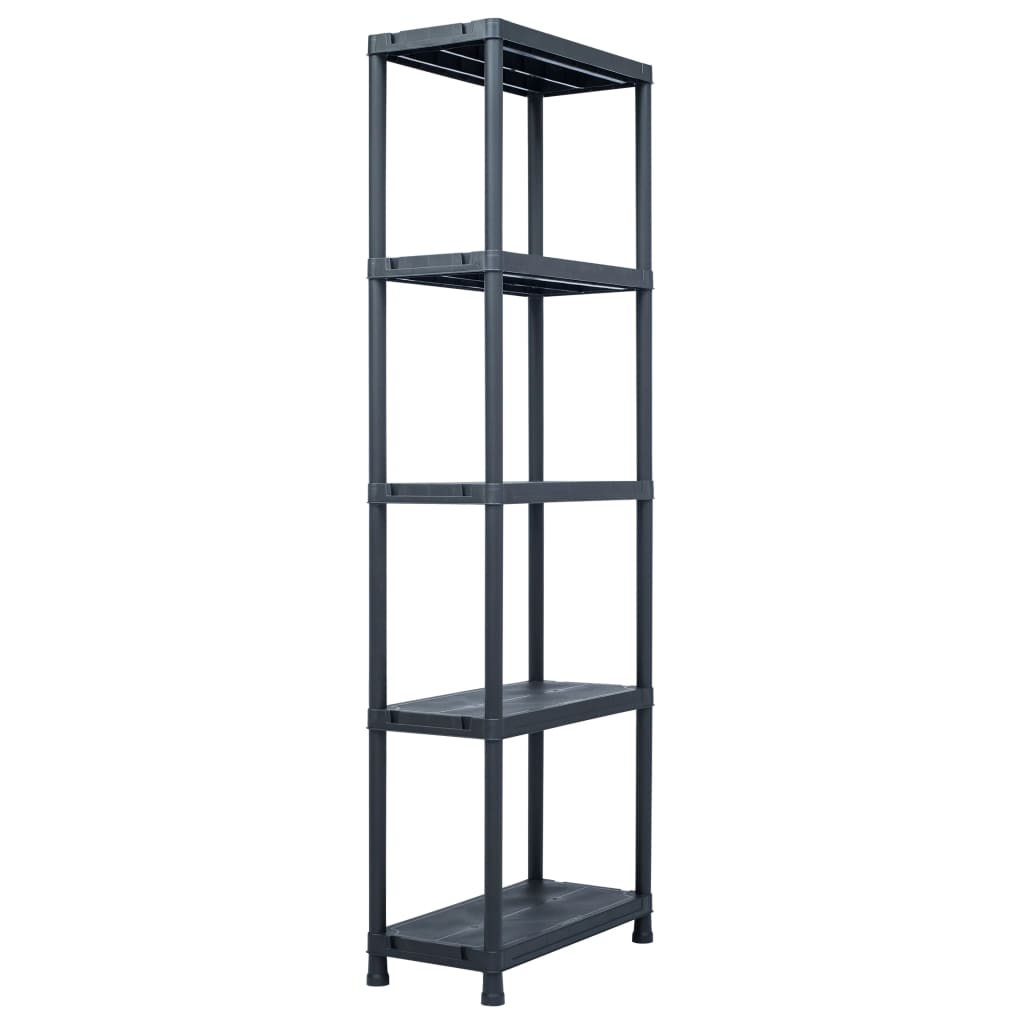 

vidaXL Opbergrekken 5 st 125 kg 60x30x180 cm kunststof zwart