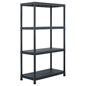 vidaXL Storage Shelf Racks 2 pcs Black 440.9 lb 31.5"x15.7"x54.3" Plastic
