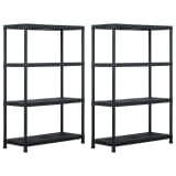 vidaXL Étagères de rangement 2 pcs Noir 220 kg 90x40x138 cm Plastique