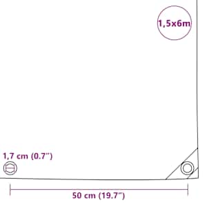 Plachta 650 g/m² 1,5 x 6 m šedá - obrázek 6