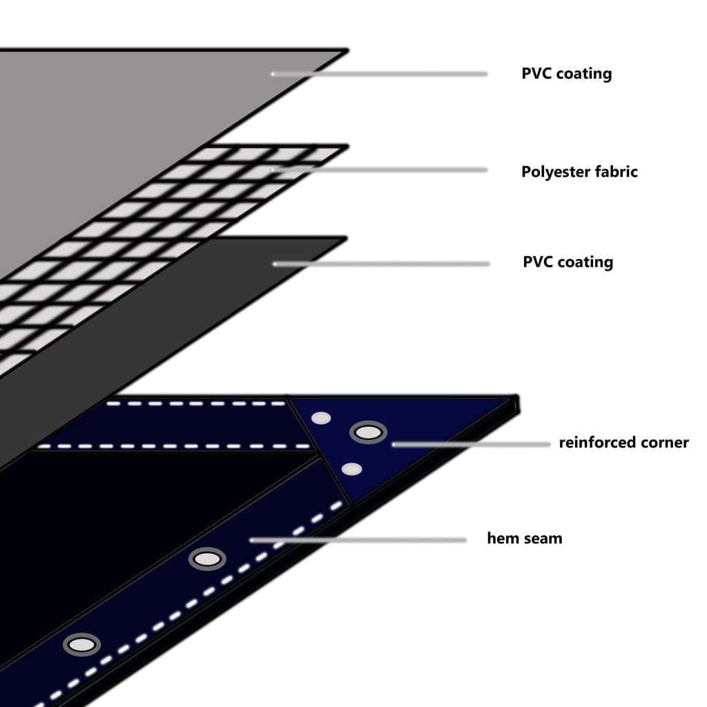 Zöld ponyva 650 g/m² 1,5 x 6 m 