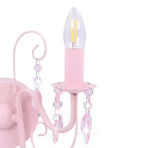 Nástěnná lampa s korálky růžová 2 x žárovka E14 - obrázek 5
