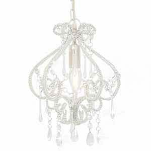 Stropna svetilka s kroglicami bela okrogla E14