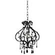 vidaXL Chandelier with Beads Pink Round 3 x E14 | Robert Dyas