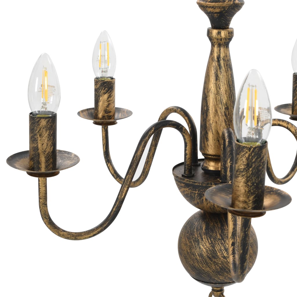 Lustre Noir Antique 5 Ampoules E14 VidaXL 13 width=274