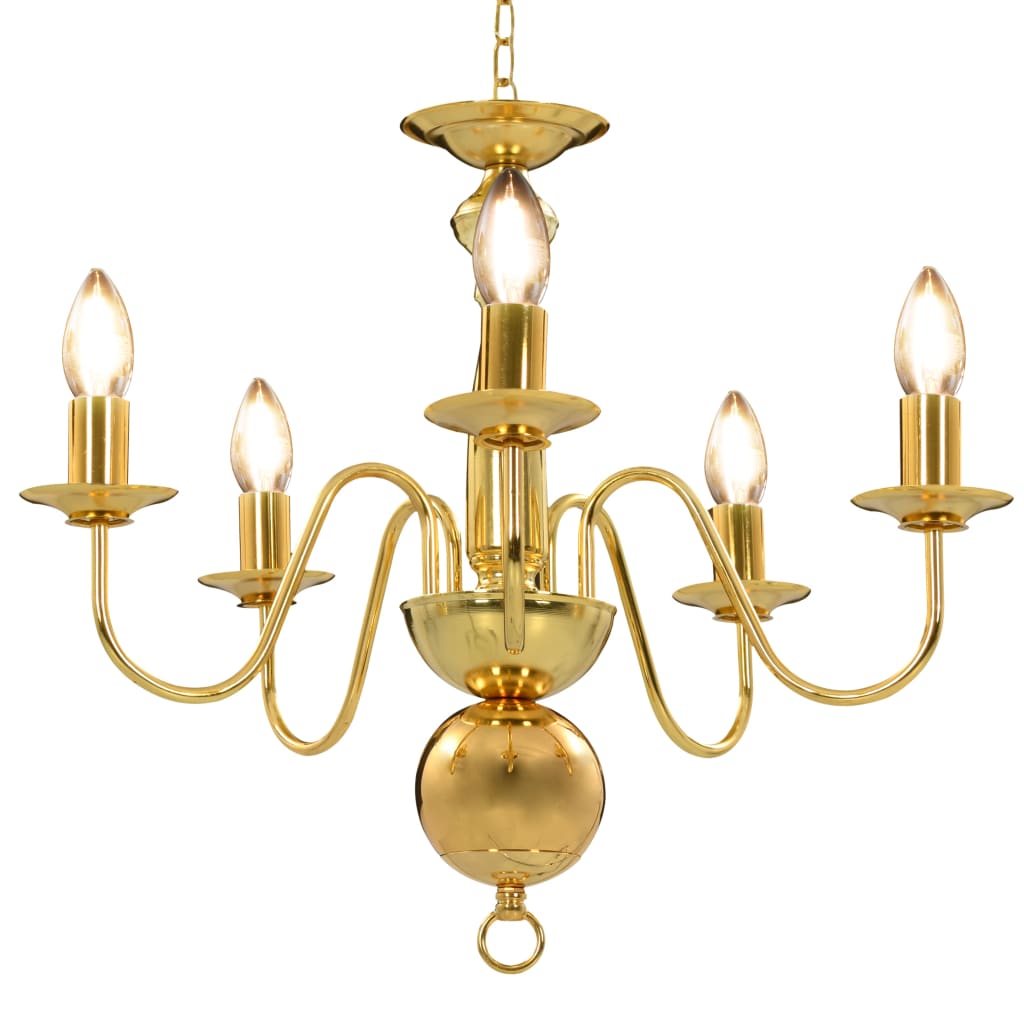 vidaXL Candelabru, auriu, 5 becuri E14