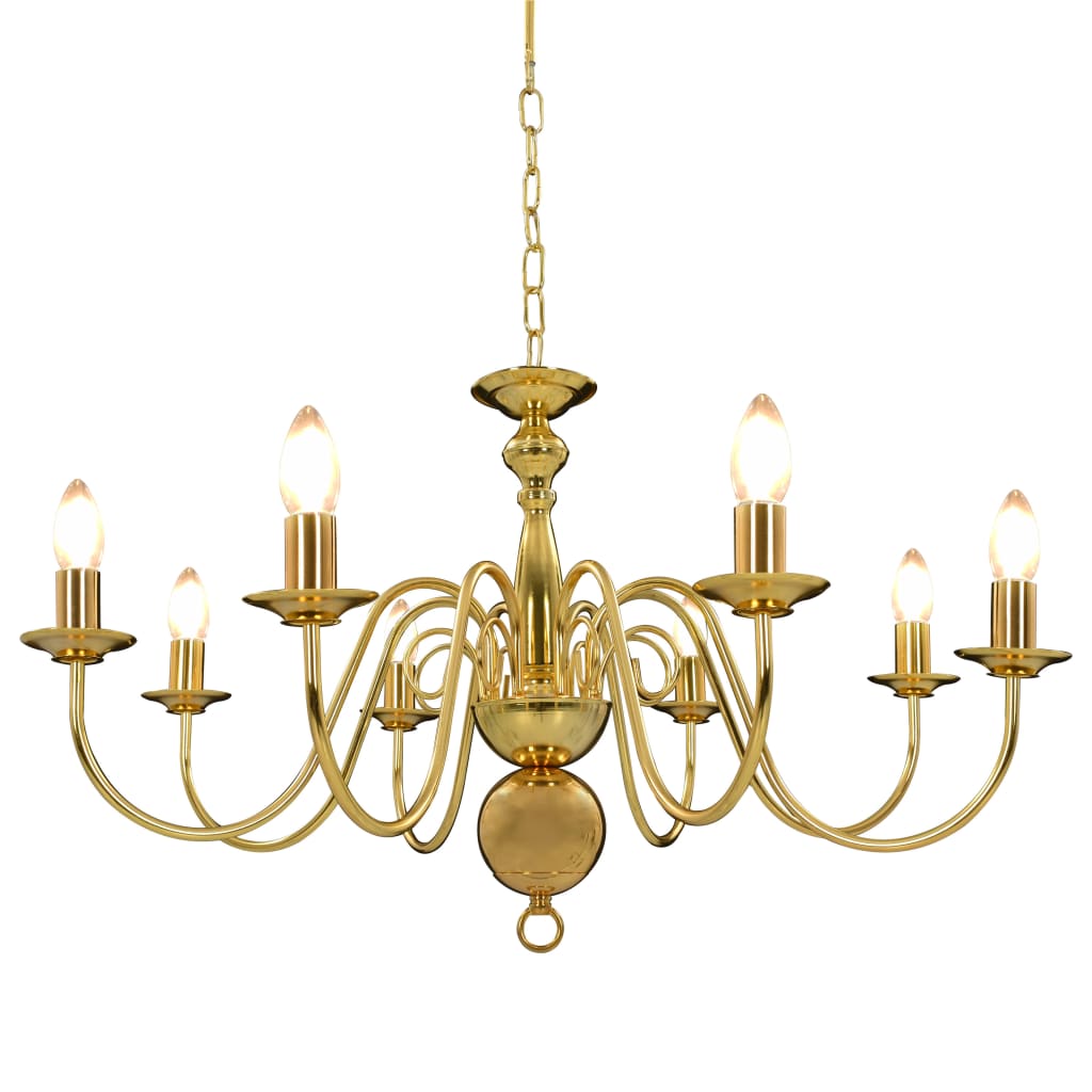 vidaXL Candelabru, auriu, 8 becuri E14