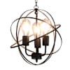 vidaXL laelamp, must, kera, 3 x E27 pirni