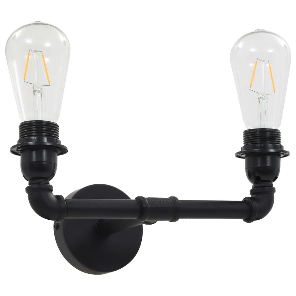 vidaXL 2-smerná nástenná lampa čierna 2 x E27 žiarovky