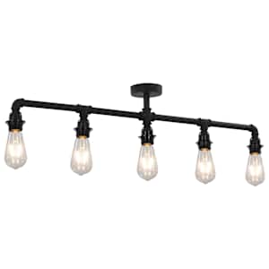 vidaXL laelamp, must, 5 x E27 pirni