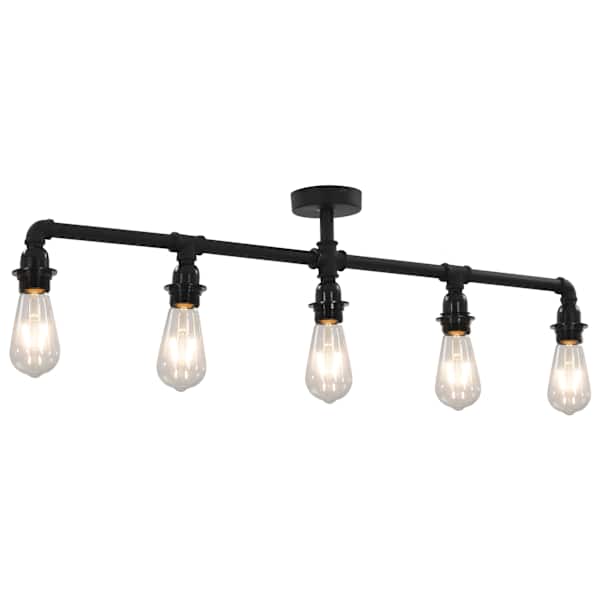 vidaXL laelamp, must, 5 x E27 pirni