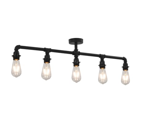 vidaXL Ceiling Lamp Black 5 x E27 Bulbs