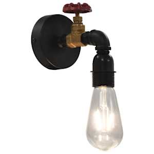 Nástěnná lampa design vodovodní kohoutek černá E27