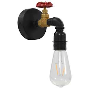 Nástěnná lampa design vodovodní kohoutek černá E27 - obrázek 2