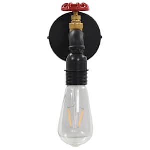 Nástěnná lampa design vodovodní kohoutek černá E27 - obrázek 4
