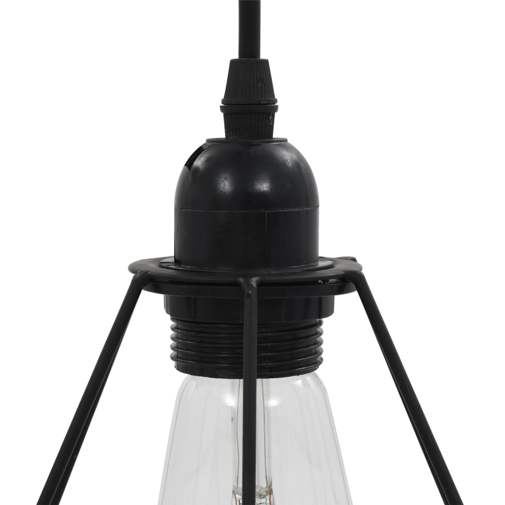  Stropná lampa s diamantovým dizajnom, čierna 3 x E27 žiarovky