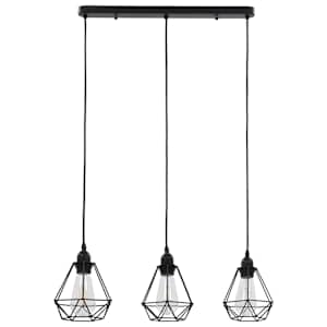 Stropní svítidlo s diamantovým designem černé 3 x žárovky E27 - obrázek 3