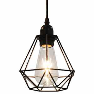 Stropní lampa s diamantovým designem černá 3 x žárovka E27 - obrázek 4