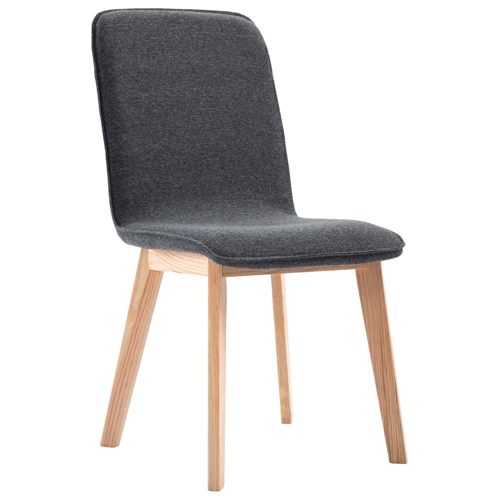 vidaXL Eetkamerstoelen 4 st stof en massief eikenhout grijs