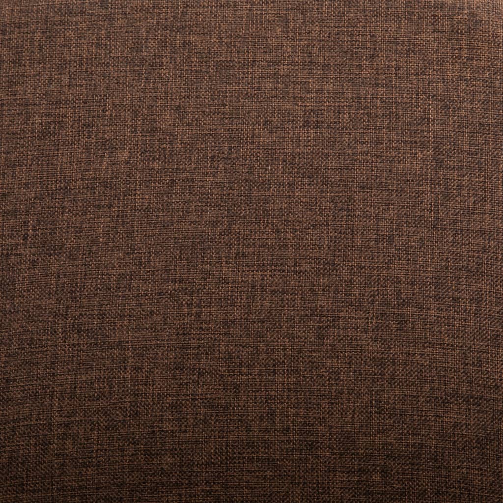 Scaune bucătărie, 2 buc., maro, textil & lemn masiv stejar