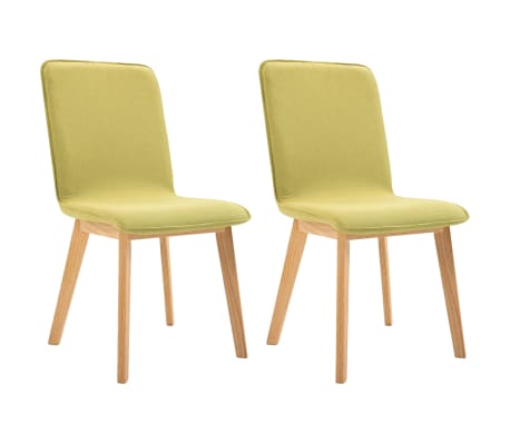 vidaXL Esszimmerstühle 2 Stk. Grün Stoff und Massivholz Eiche vidaXL Esszimmerstühle 2 Stk. Grün Stoff und Massivholz Eiche