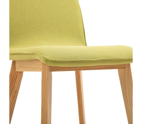 vidaXL Esszimmerstühle 2 Stk. Grün Stoff und Massivholz Eiche vidaXL Esszimmerstühle 2 Stk. Grün Stoff und Massivholz Eiche