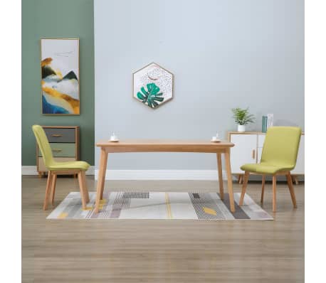 vidaXL Esszimmerstühle 2 Stk. Grün Stoff und Massivholz Eiche vidaXL Esszimmerstühle 2 Stk. Grün Stoff und Massivholz Eiche