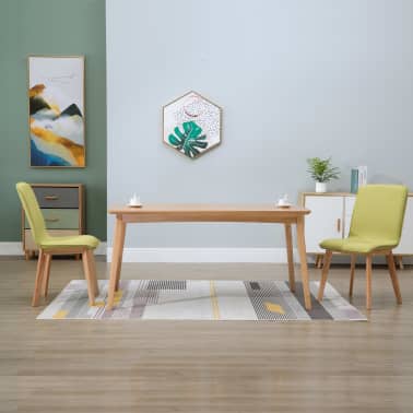 vidaXL Esszimmerstühle 2 Stk. Grün Stoff und Massivholz vidaXL Esszimmerstühle 2 Stk. Grün Stoff und Massivholz