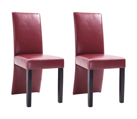 vidaXL 2 pcs Chaises de salle à manger Rouge bordeaux Similicuir vidaXL 2 pcs Chaises de salle à manger Rouge bordeaux Similicuir