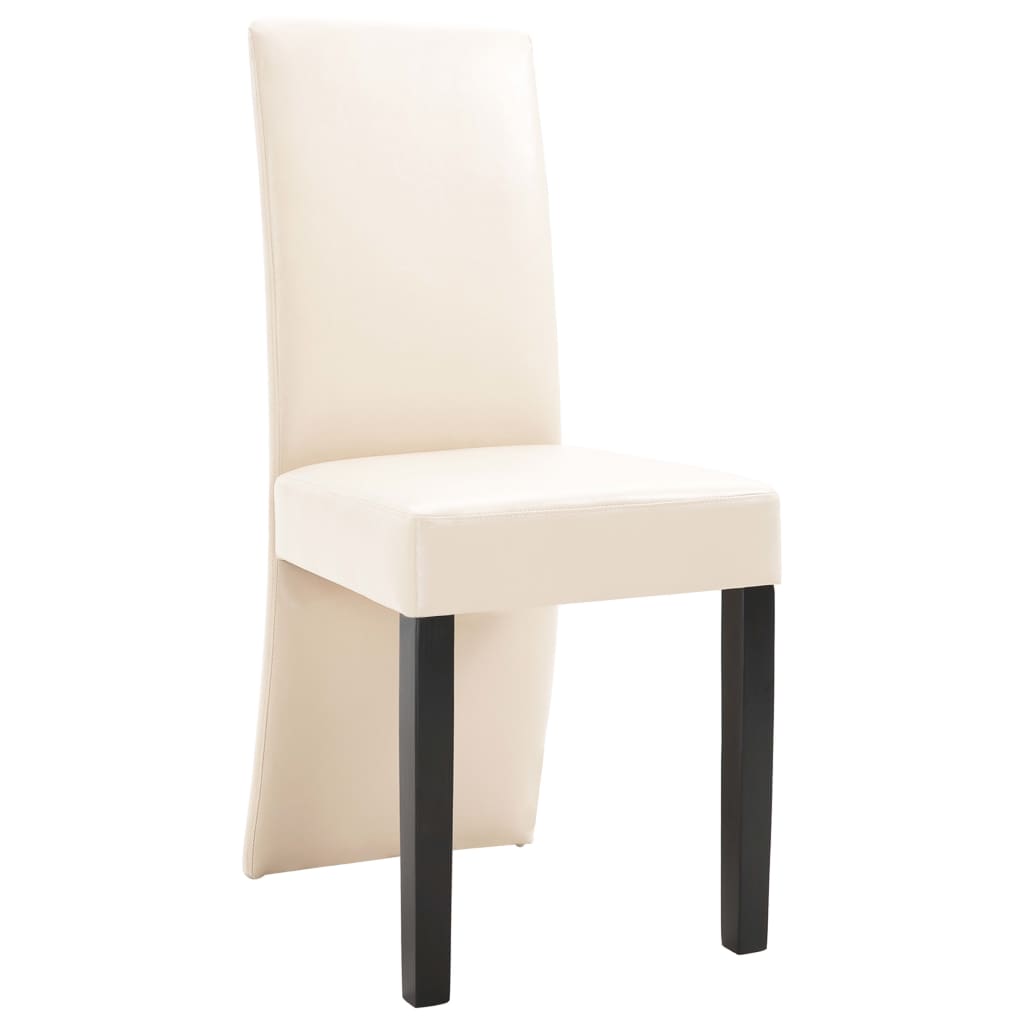 vidaXL Blagovaonske stolice od umjetne kože 4 kom krem