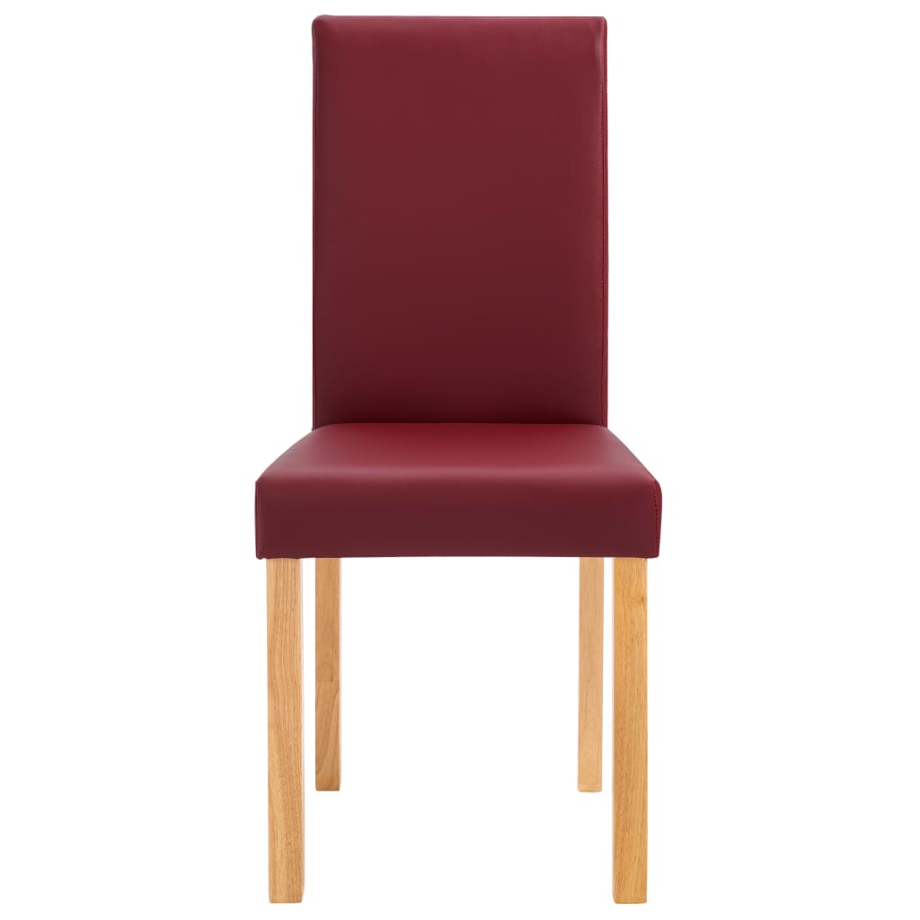 vidaXL Valgomojo kėdės, 2 vnt., raudonos, dirbt. oda