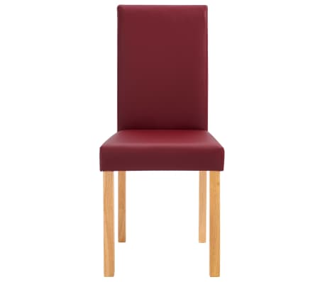 vidaXL 2 pcs Chaises de salle à manger Rouge Similicuir