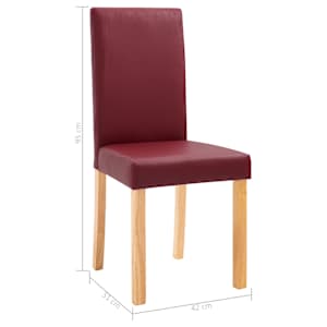 Jídelní židle 4 ks červené umělá kůže - obrázek 9
