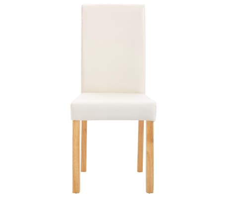 vidaXL Dining Chairs 2 pcs Cream Faux Leather