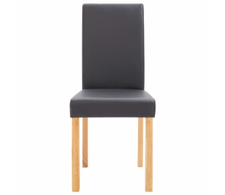 vidaXL Трапезни столове, 4 бр, сиви, изкуствена кожа