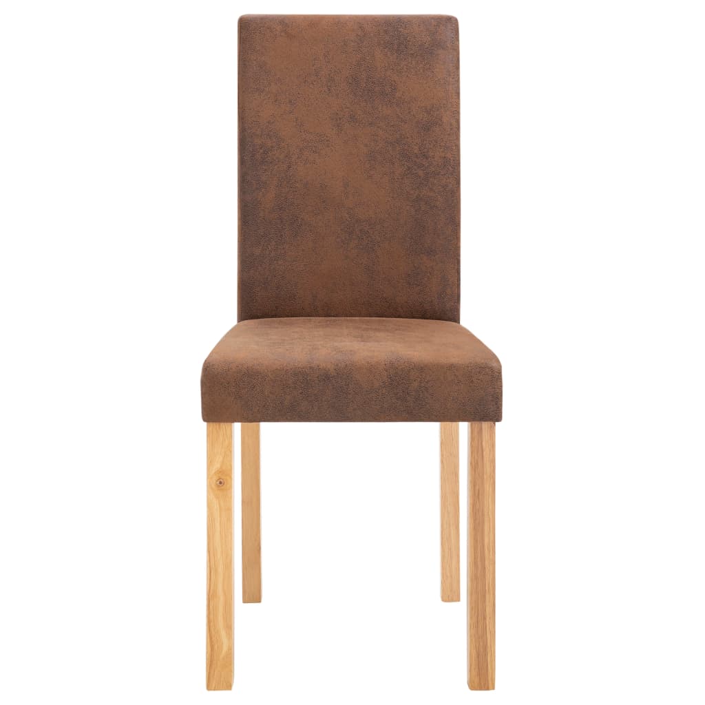 

vidaXL Eetkamerstoelen 2 st kunstsuède bruin