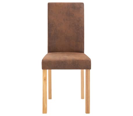 vidaXL Valgomojo kėdės, 4vnt., rudos, dirbtinė versta oda