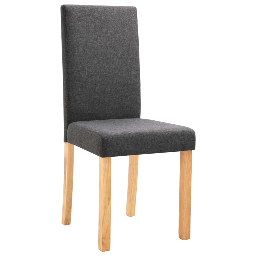 vidaXL Chaises à manger lot de 2 gris foncé tissu