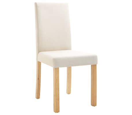 vidaXL Valgomojo kėdės, 2 vnt., kreminės spalvos, audinys