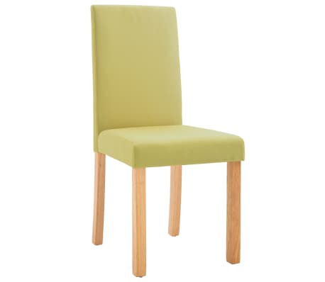vidaXL Трапезни столове, 4 бр, зелени, плат