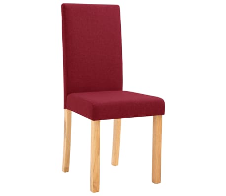 vidaXL Krzesła stołowe, 2 szt., czerwone wino, tapicerowane tkaniną