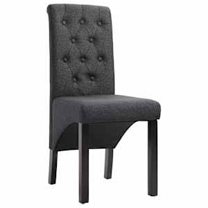 Jídelní židle 2 ks tmavě šedé textil - obrázek 2