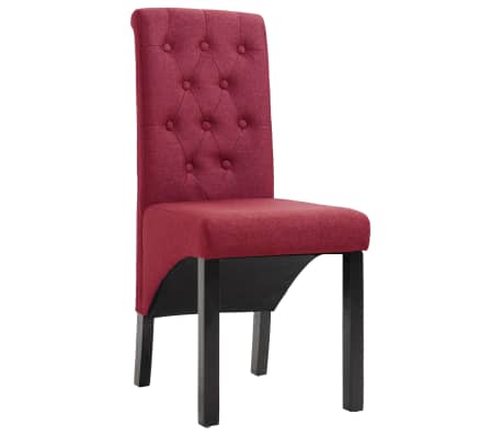 vidaXL Chaises à manger lot de 2 rouge bordeaux tissu