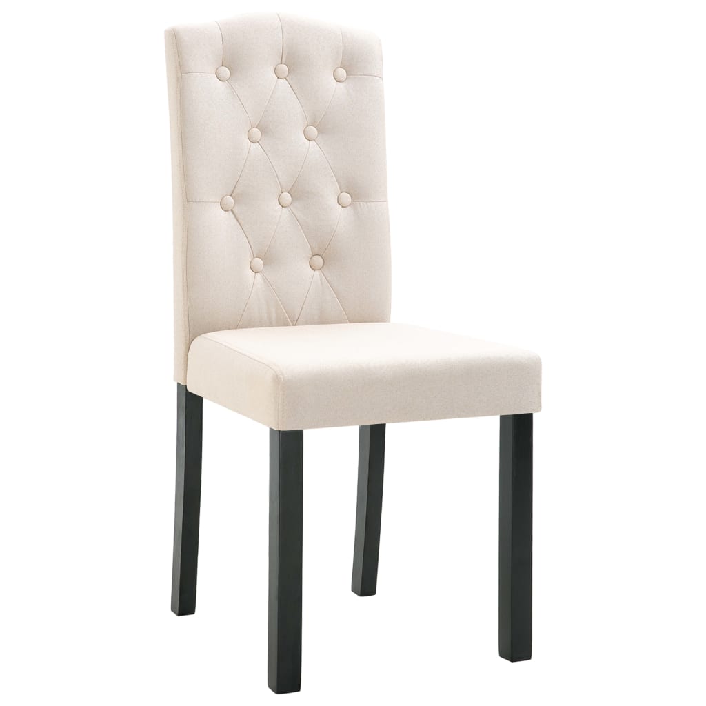 vidaXL spisebordsstole 2 stk. stof cremefarvet