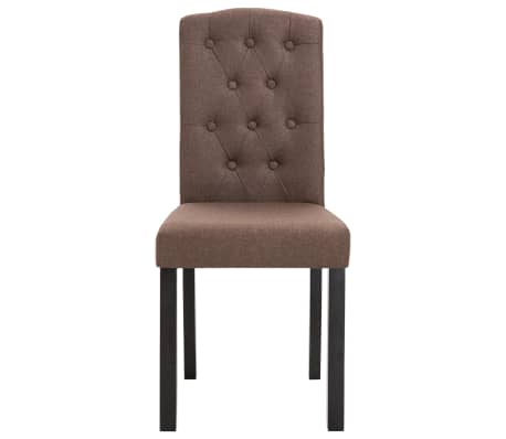 vidaXL 4x Esszimmerstuhl Braun Stoff Lehnstuhl Hochlehner Küchenstuhl