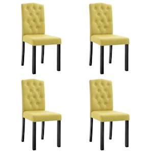 Jídelní židle 4 ks zelené textil - obrázek 2