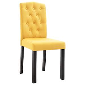 Jídelní židle 2 ks žluté textil - obrázek 3