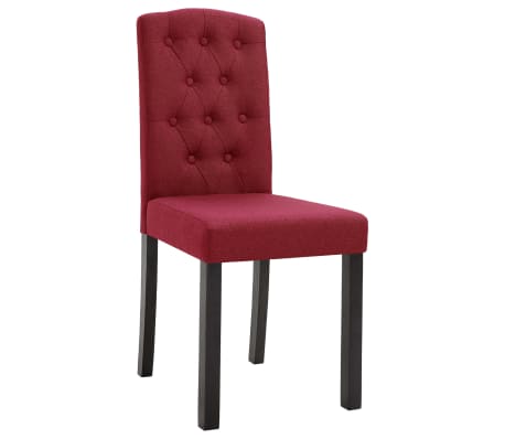 vidaXL Eetkamerstoelen 2 st stof wijnrood