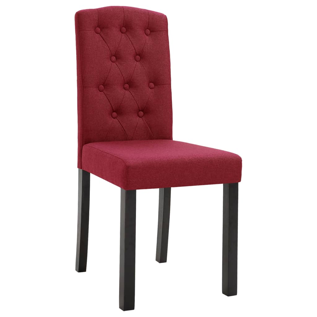 vidaXL Eetkamerstoelen 4 st stof wijnrood