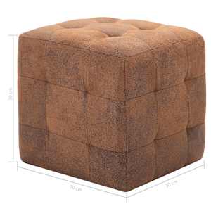 Noční stolky 2 ks hnědé 30 x 30 x 30 cm umělá broušená kůže - obrázek 6